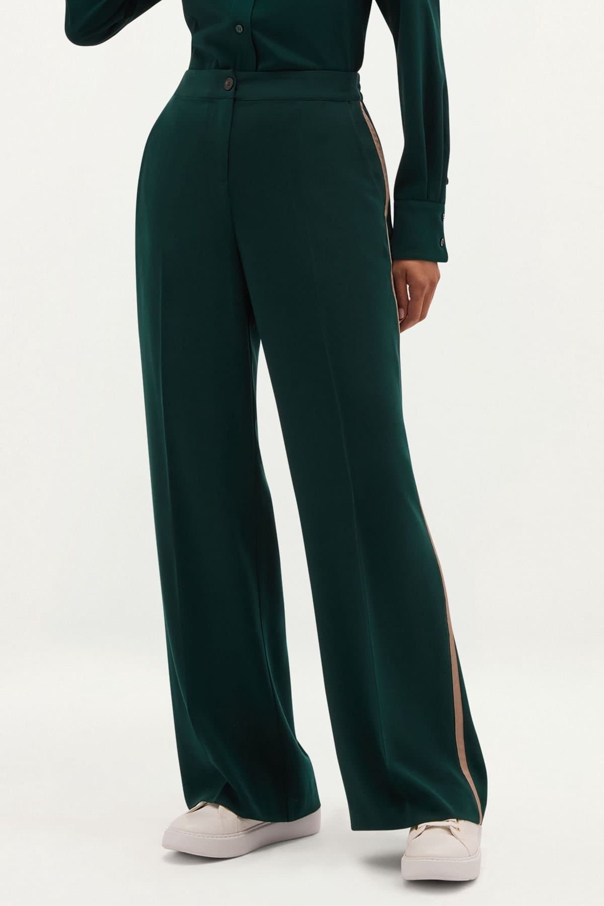 Hobbs London Hobbs London Women's Hadley Wide Leg Trousers in Bottle Green