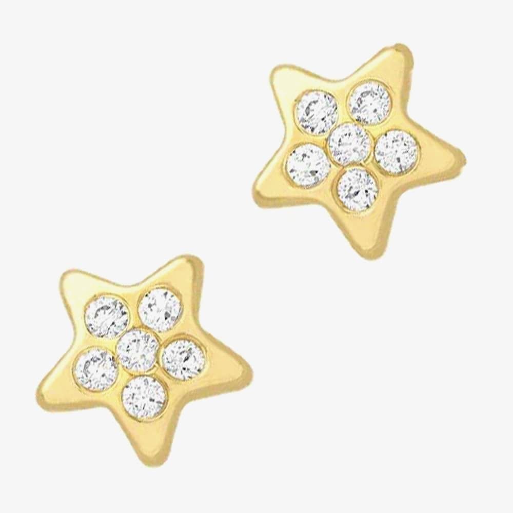 T.H.Baker T.H.Baker Gold Cubic Zirconia Star Stud Earrings
