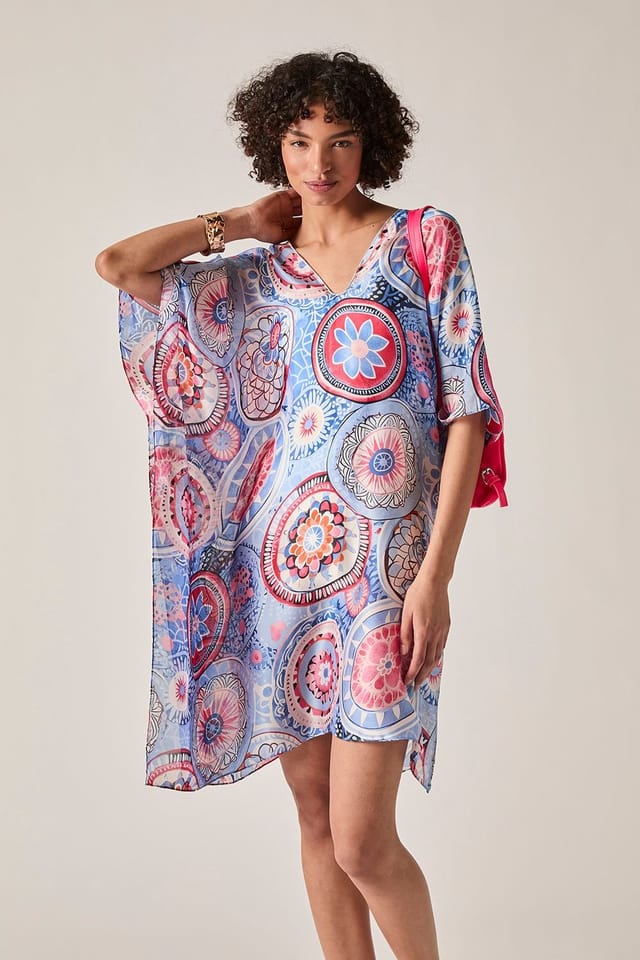 James Lakeland James Lakeland Women's Blue Mandala Print Kaftan - 3
