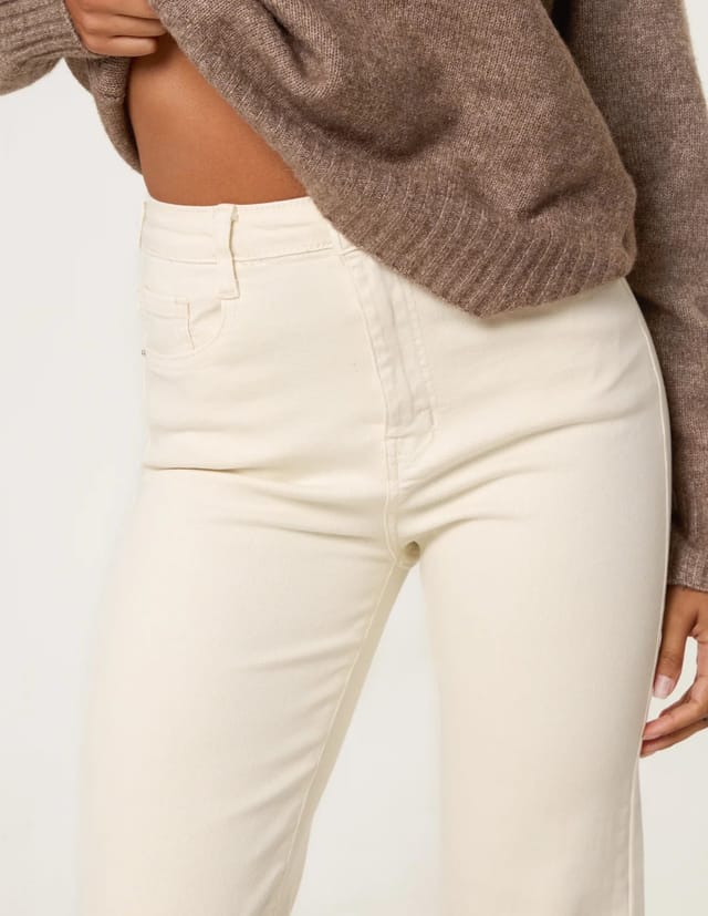Blue Vanilla Wide Leg Deep Hem Jeans - 3