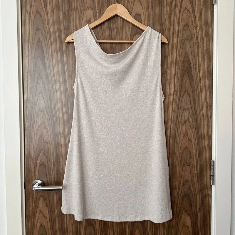 ASOS Ivory Cream Boucle Textured Cowl Neck Draped Sleeveless