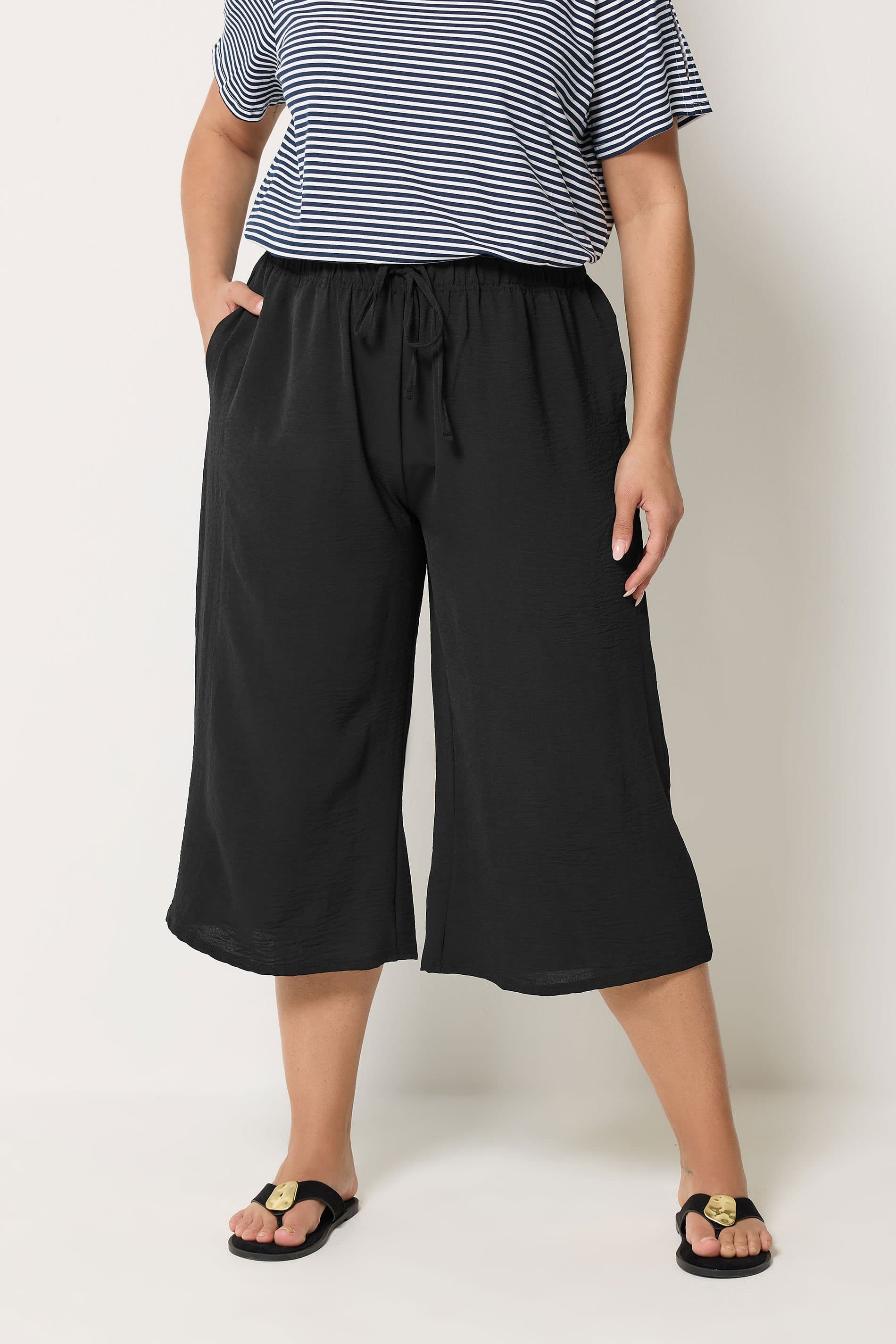 Yours Plus Size Black Culottes