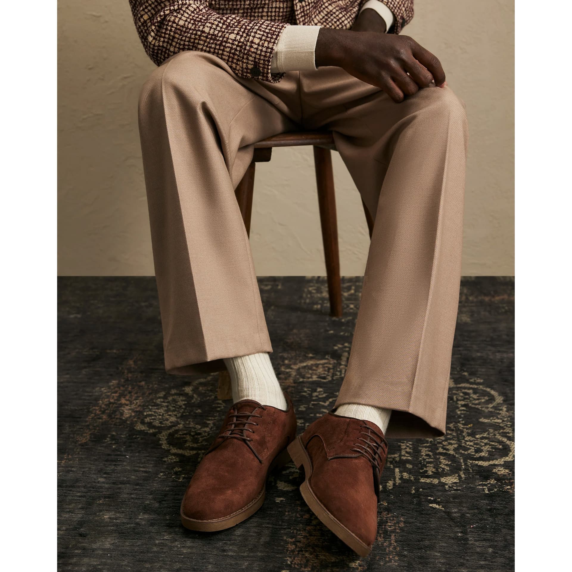River Island Mens River Island Brown Micro Fibre Derby Shoes