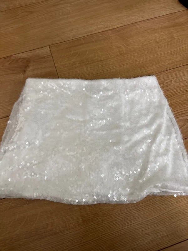 Bershka Bershka white sequin party mini skirt
