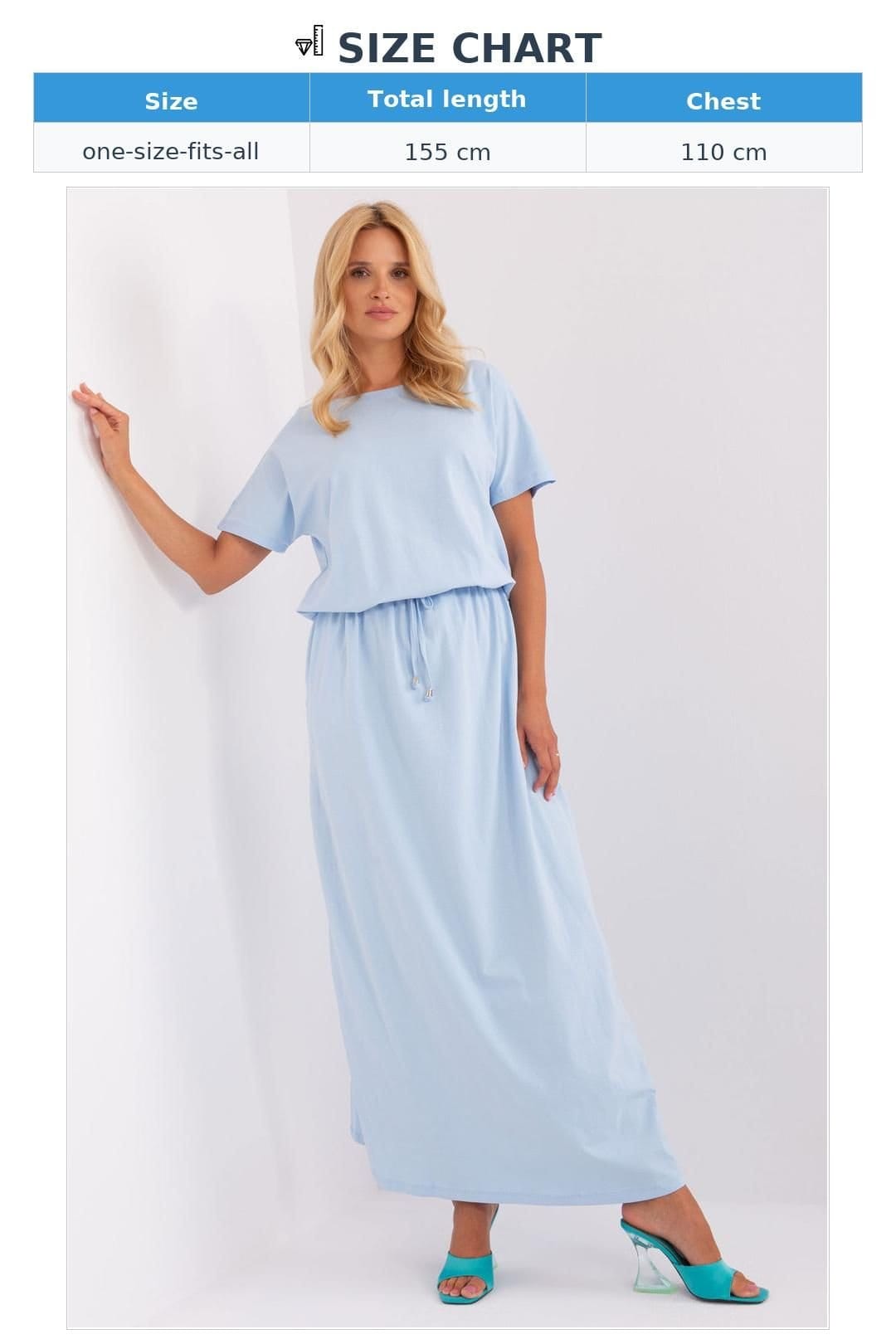 Love Lace Love Lace Women's Long Summer Dress with Waist Tie Pockets in Blue - 4