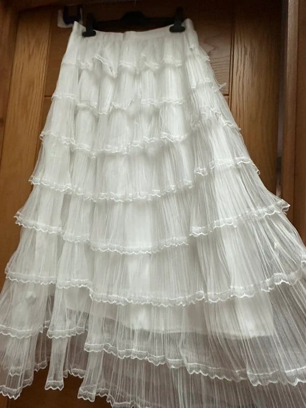 Tulle Stunning tulle net mesh chiffon ruffle hen do fairycore festival skirt - 1