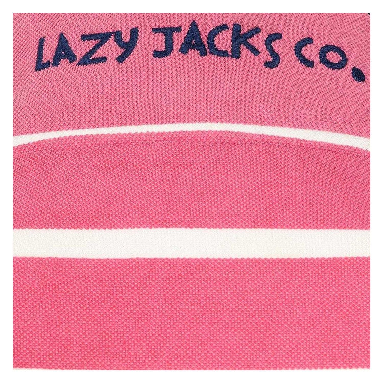 Lazy Jacks Lazy Jacks Women's Striped Pique Sweatshirt in Bright Pink - 4