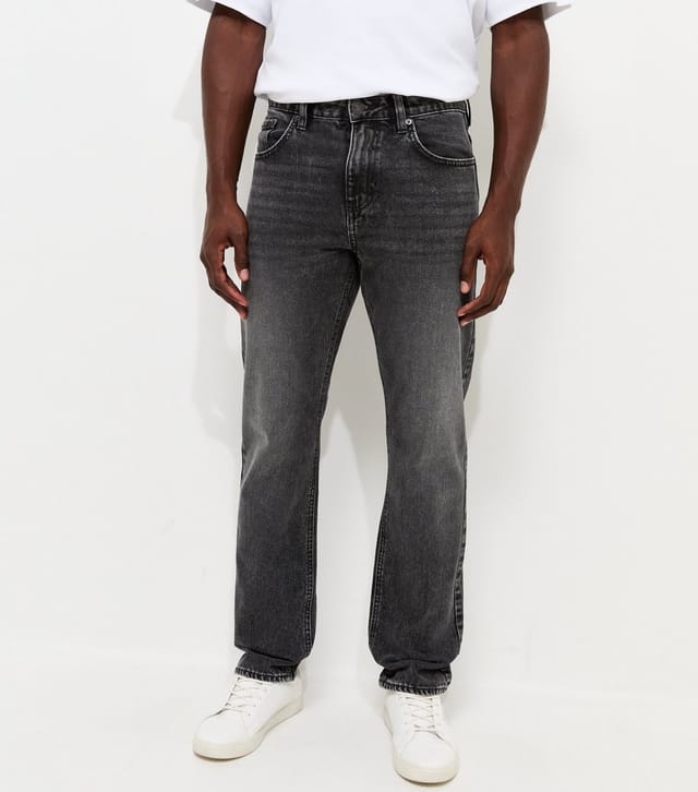 New Look Men's Dark Grey Regular Straight Leg Jeans New Look - 3