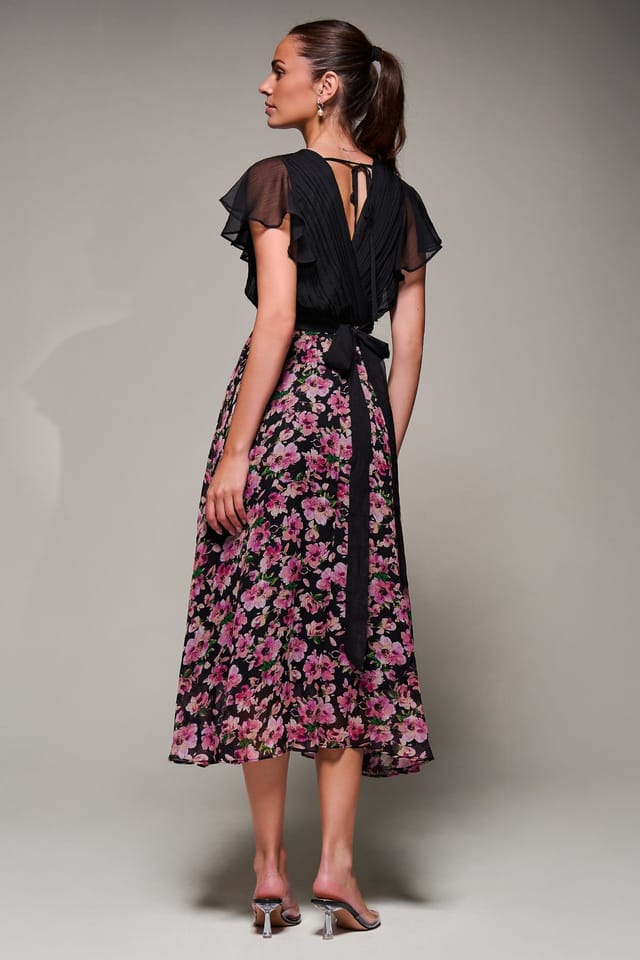 Jolie Moi Jolie Moi Women's Two Tone Chiffon Midi Dress - 2