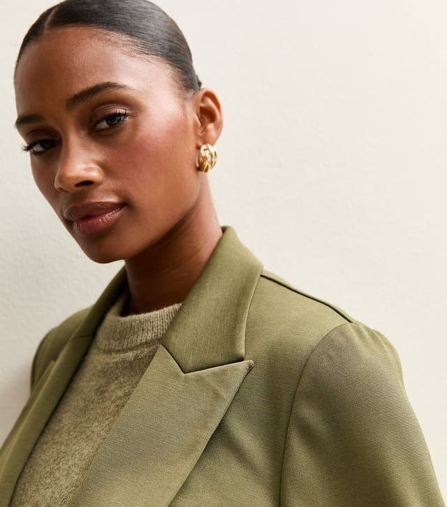 New Look Women's Dark Khaki Ponte Jersey Blazer New Look - 2