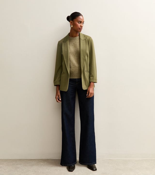 New Look Women's Dark Khaki Ponte Jersey Blazer New Look - 3