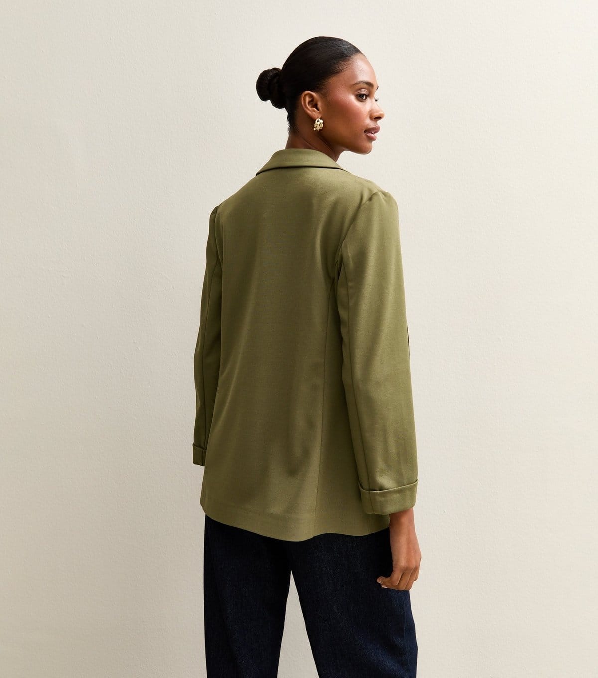 New Look Women's Dark Khaki Ponte Jersey Blazer New Look - 4