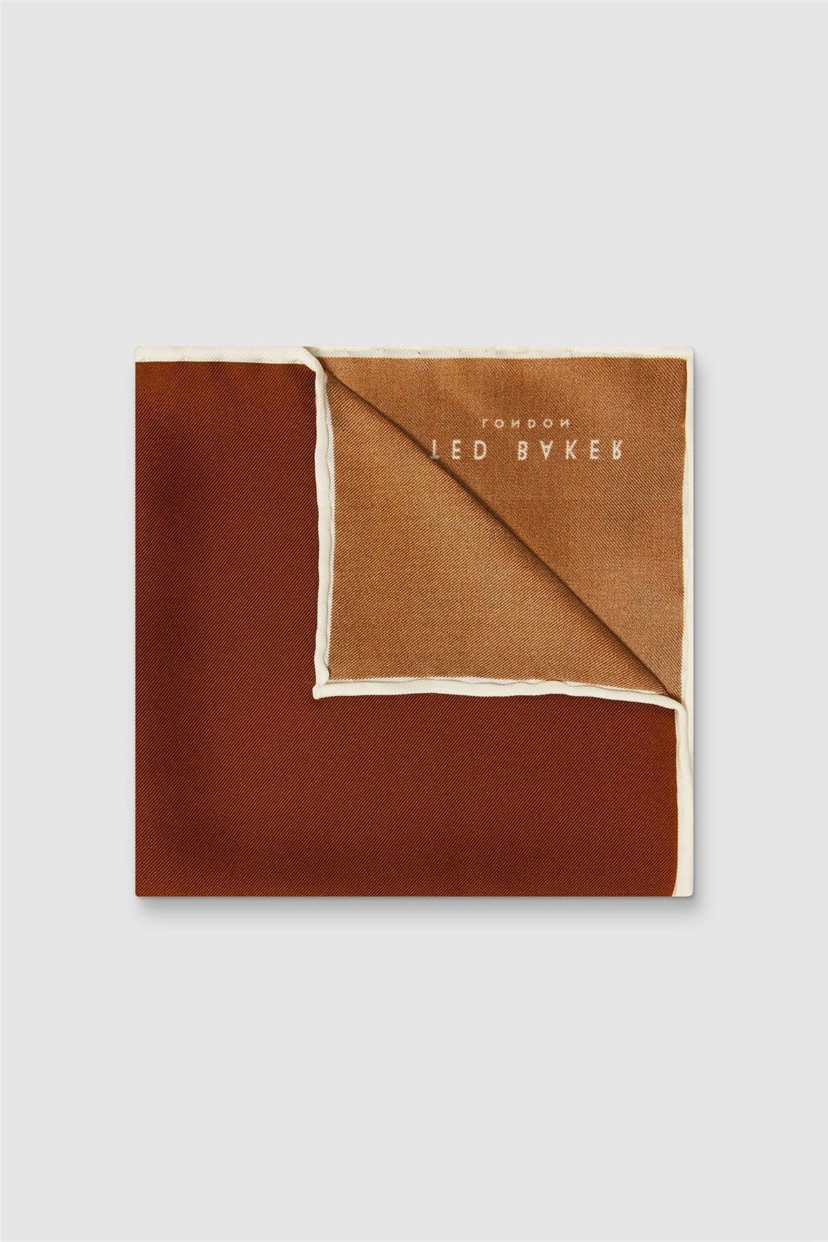 Ted Baker Ted Baker Men's Plain Pocket Square in Burnt Orange - 1