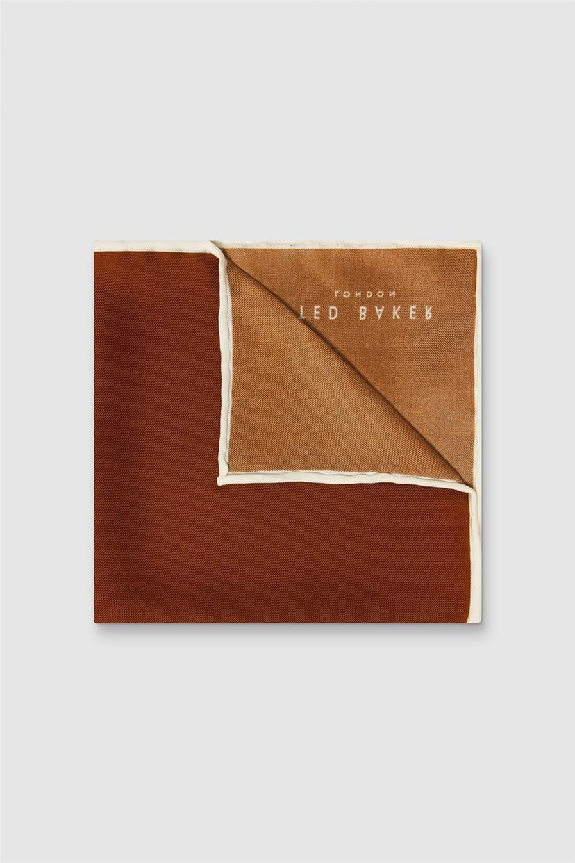 Ted Baker Ted Baker Men's Plain Pocket Square in Burnt Orange - 1