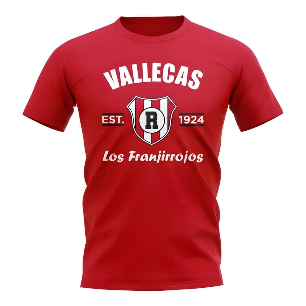 Rayo Vallecano Rayo Vallecano Men's Personalised Established Football T-Shirt in Red