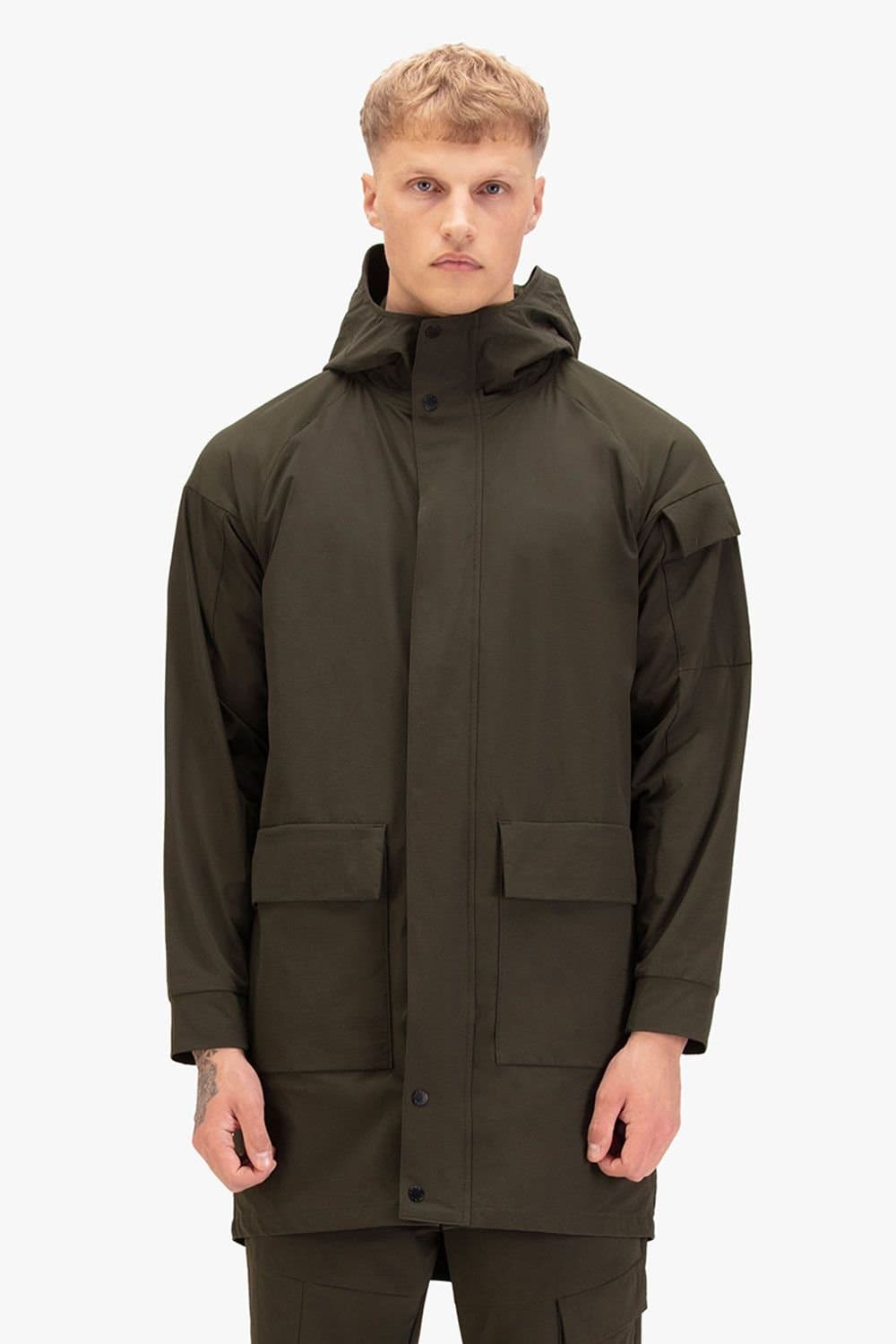 Luke 1977 Luke 1977 Men's Champorcher Longline Jacket in Dark Green