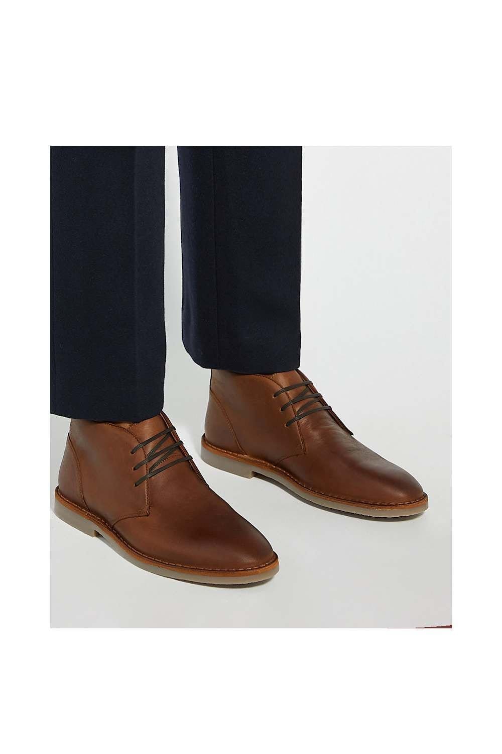 Dune London Dune London Men's 'Cashed' Leather Desert Boots in Brown - 4