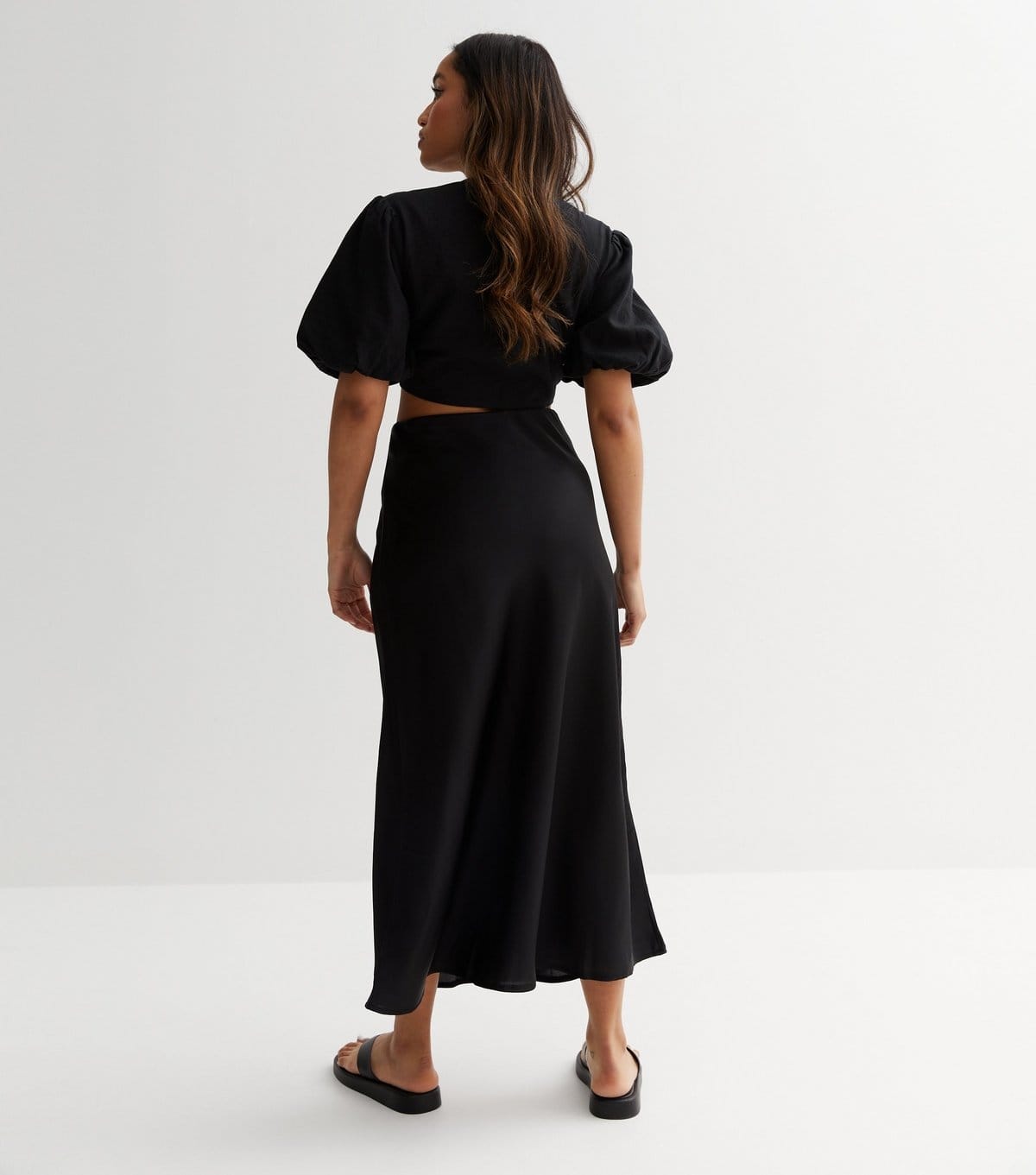 New Look Women's Petite Black Satin Bias Cut Midaxi Skirt New Look - 4