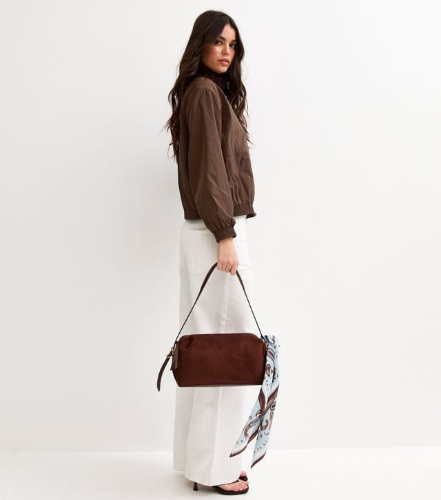 New Look Women's Dark Brown Zip Through Funnel Neck Jacket New Look - 2