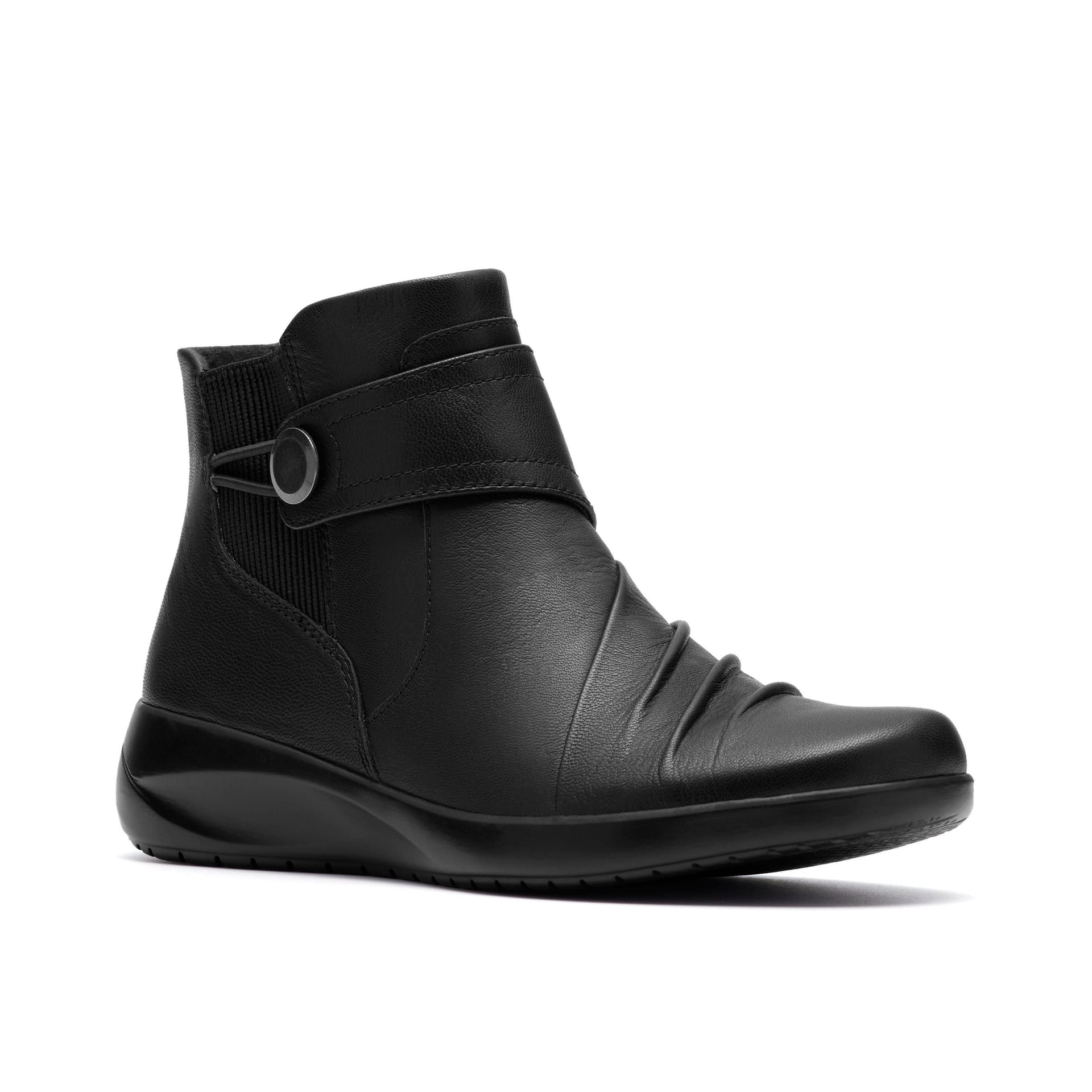 Clarks Clarks Women's Kaetlyn Sara Black Leather Ankle Boots - 4