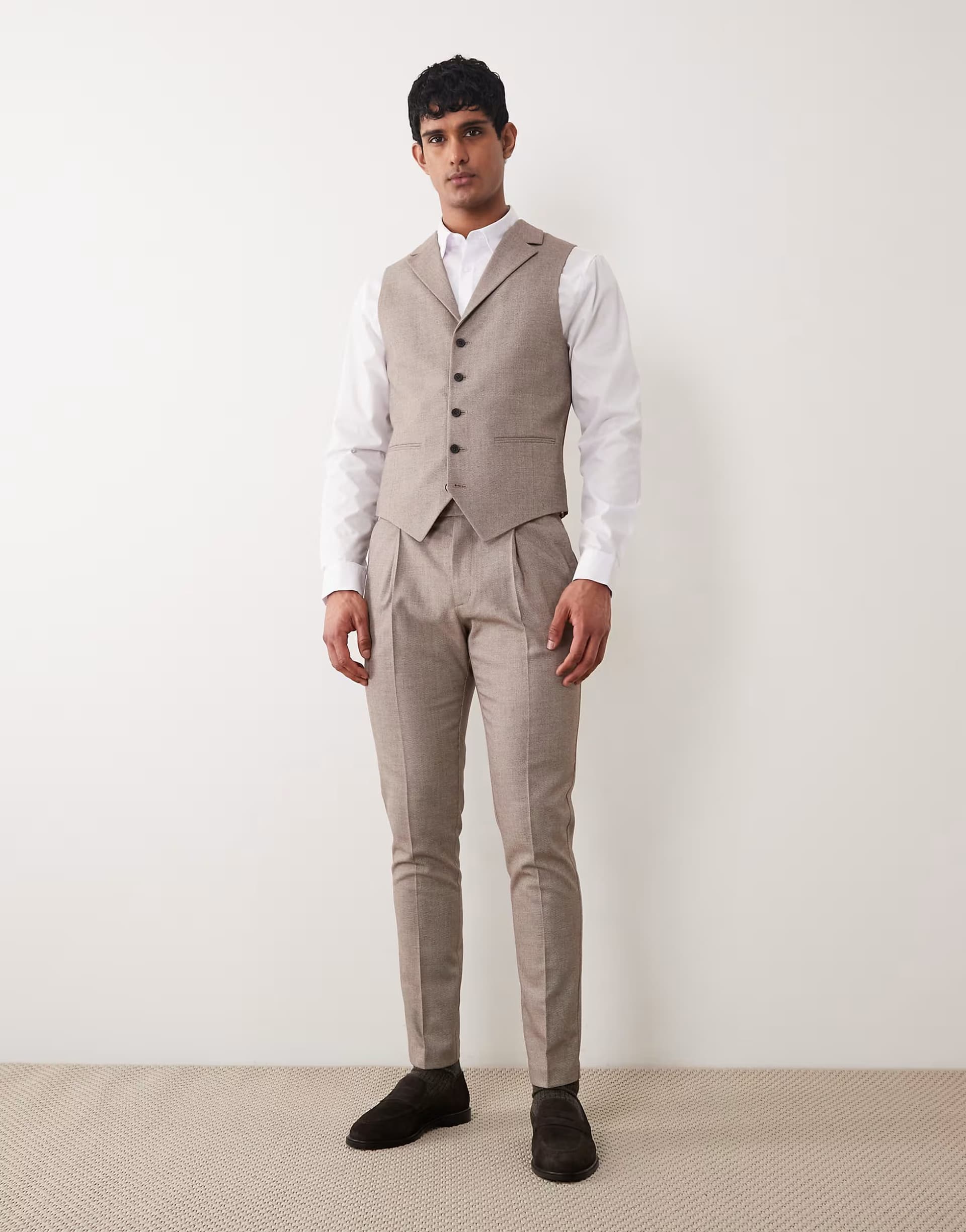 ASOS ASOS DESIGN skinny suit trousers in brown