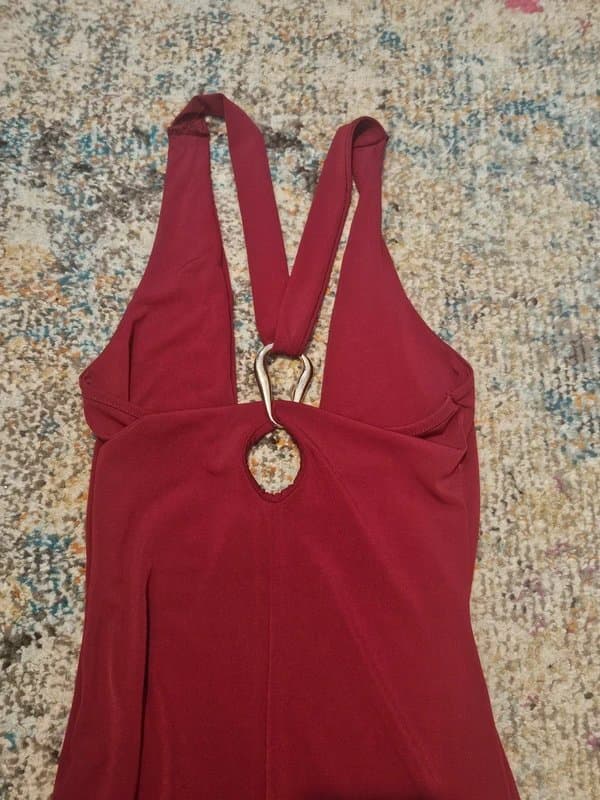 ASOS Design Red halter backless bodycon maxi dress