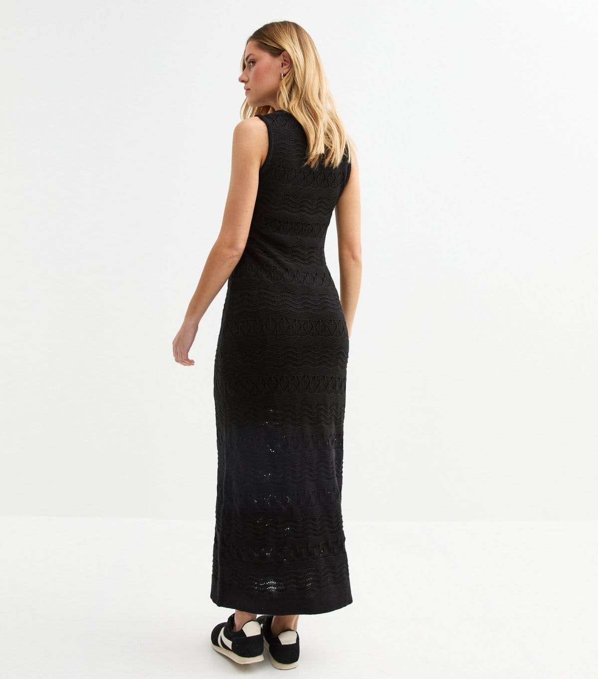 New Look Women's Black Open Knit Maxi Dress New Look - 4