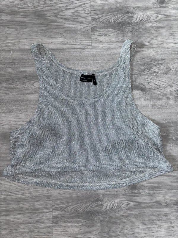 ASOS Design Glitter knit cropped tank top