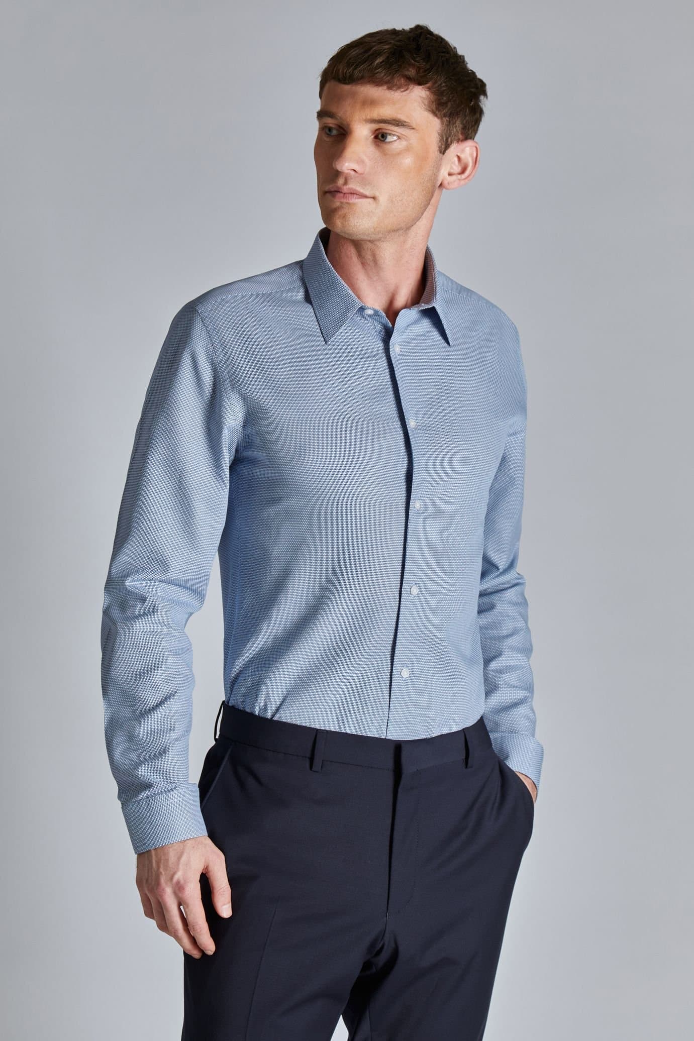 Ted Baker Ted Baker Men's Slim Fit Geo Diamond Shirt in Blue