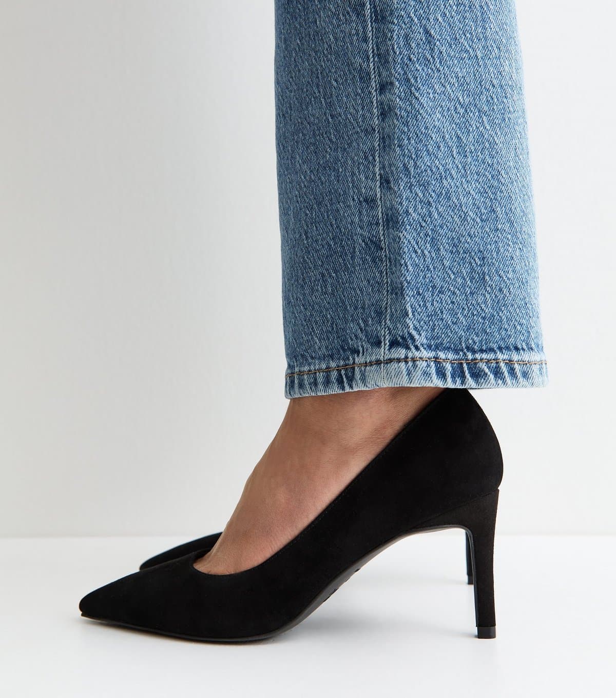 New Look New Look Black Suede Pointed Toe Court Shoes