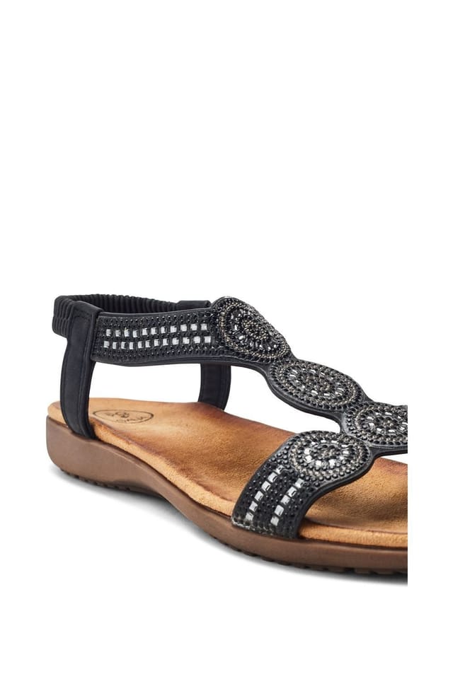 b.soleful b.soleful Women's 'Sarelle' Porvair Sandals in Black - 3
