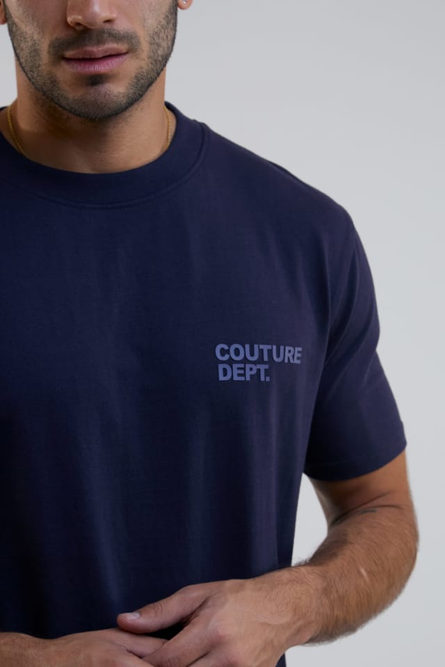 BCouture BCouture Men's Regular Fit Cotton T-Shirt in Navy - 2