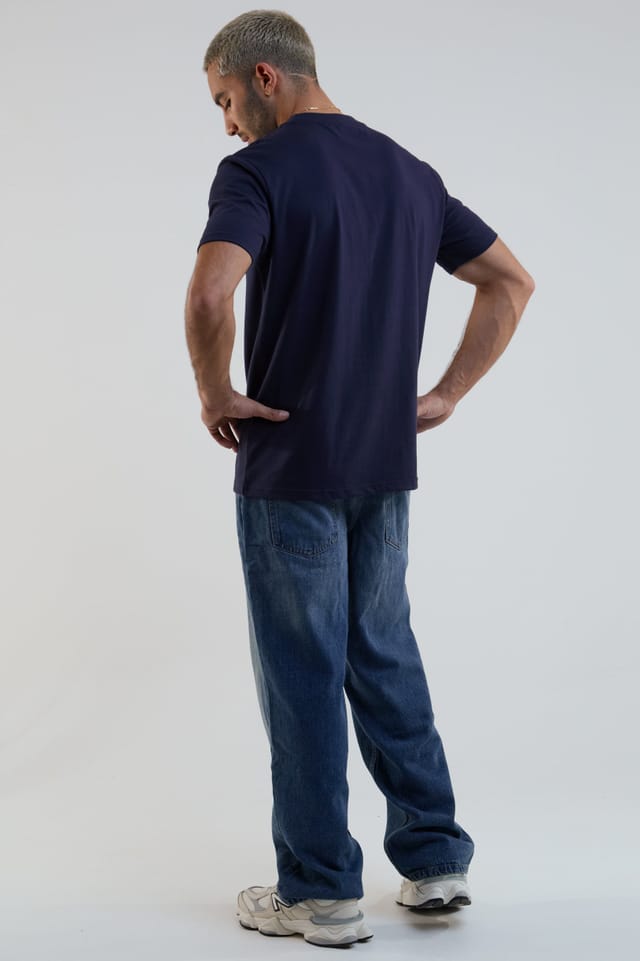 BCouture BCouture Men's Regular Fit Cotton T-Shirt in Navy - 3