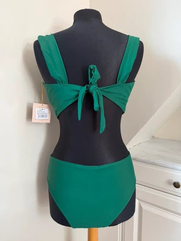 Moda Minx Moda Minx Forest Green Amour Crystal Padded Bikini High Waist Size XL 14-16