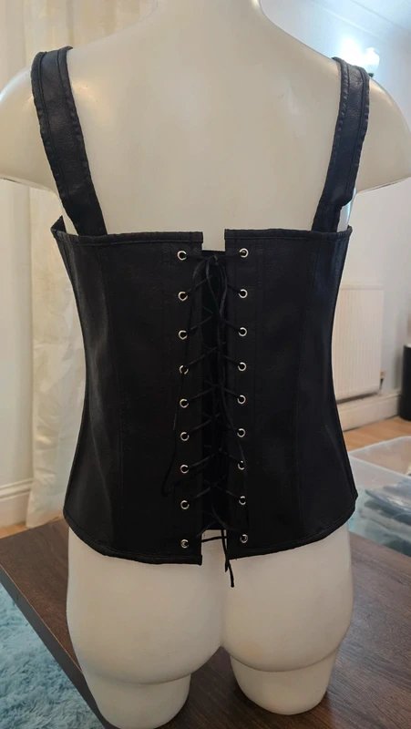 Charmian Corset Renaissance Lace Up Vintage Boned Bustier Corset front with lace-up and zip-up closure, - 1