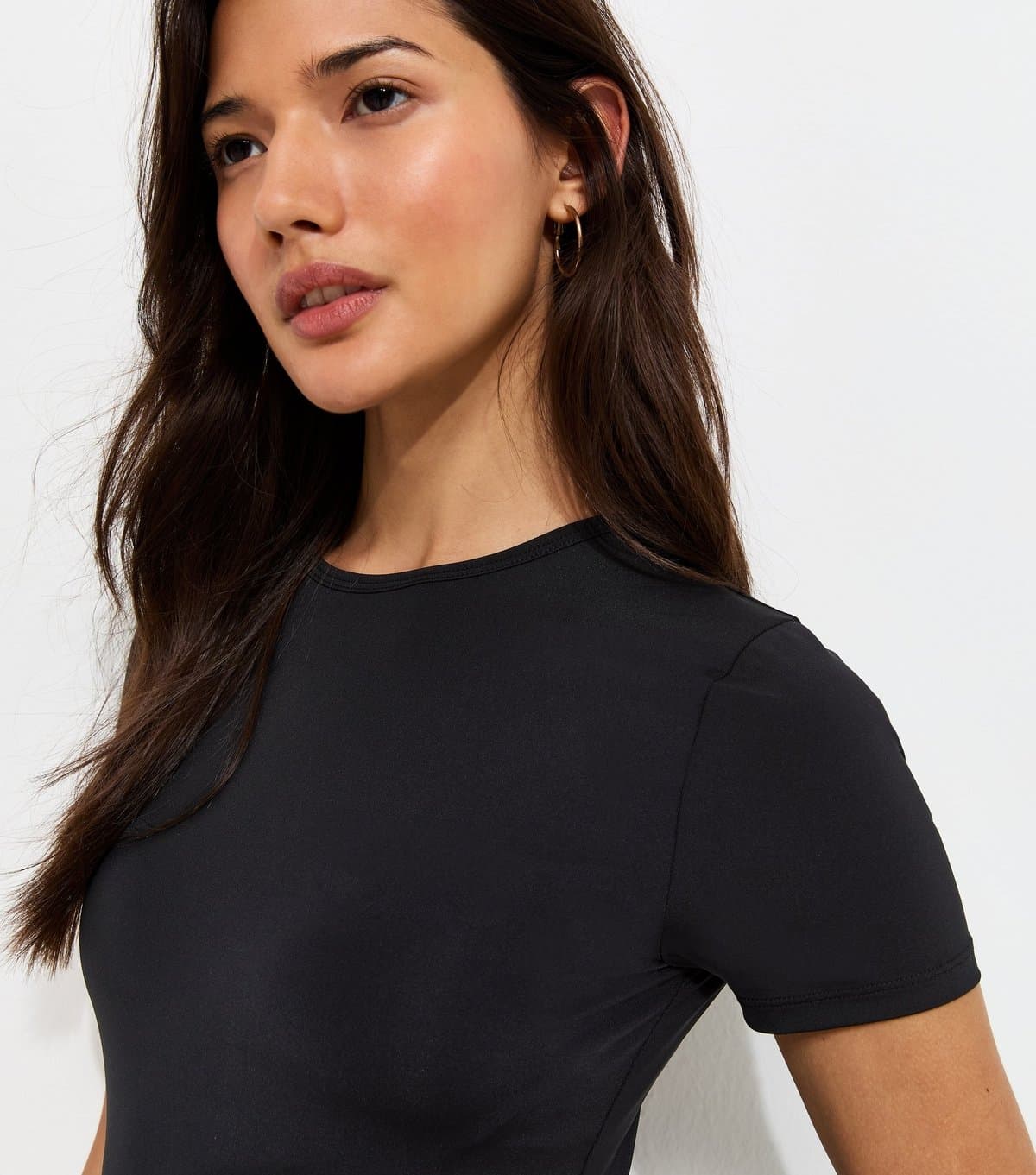 New Look New Look Black Slinky Jersey Crew Neck T-Shirt