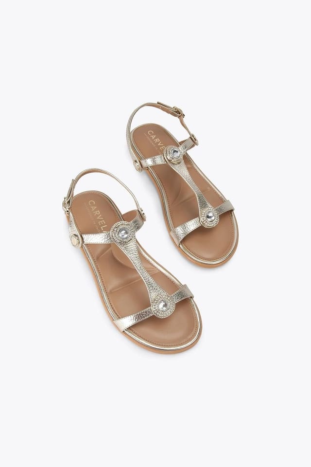 Carvela Carvela Women's 'Amalia Sandal Wide Fit' Leather Sandals in Gold - 2