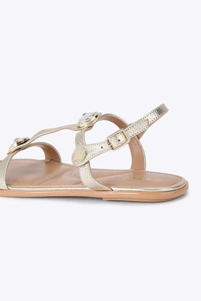 Carvela Carvela Women's 'Amalia Sandal Wide Fit' Leather Sandals in Gold - 3