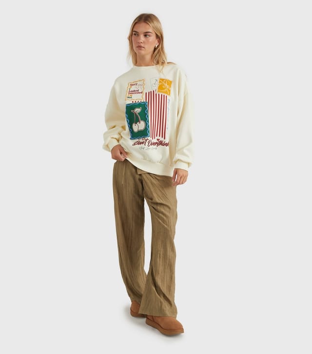 Skinnydip Women's Cream Printed Slogan Sweatshirt Skinnydip New Look - 2
