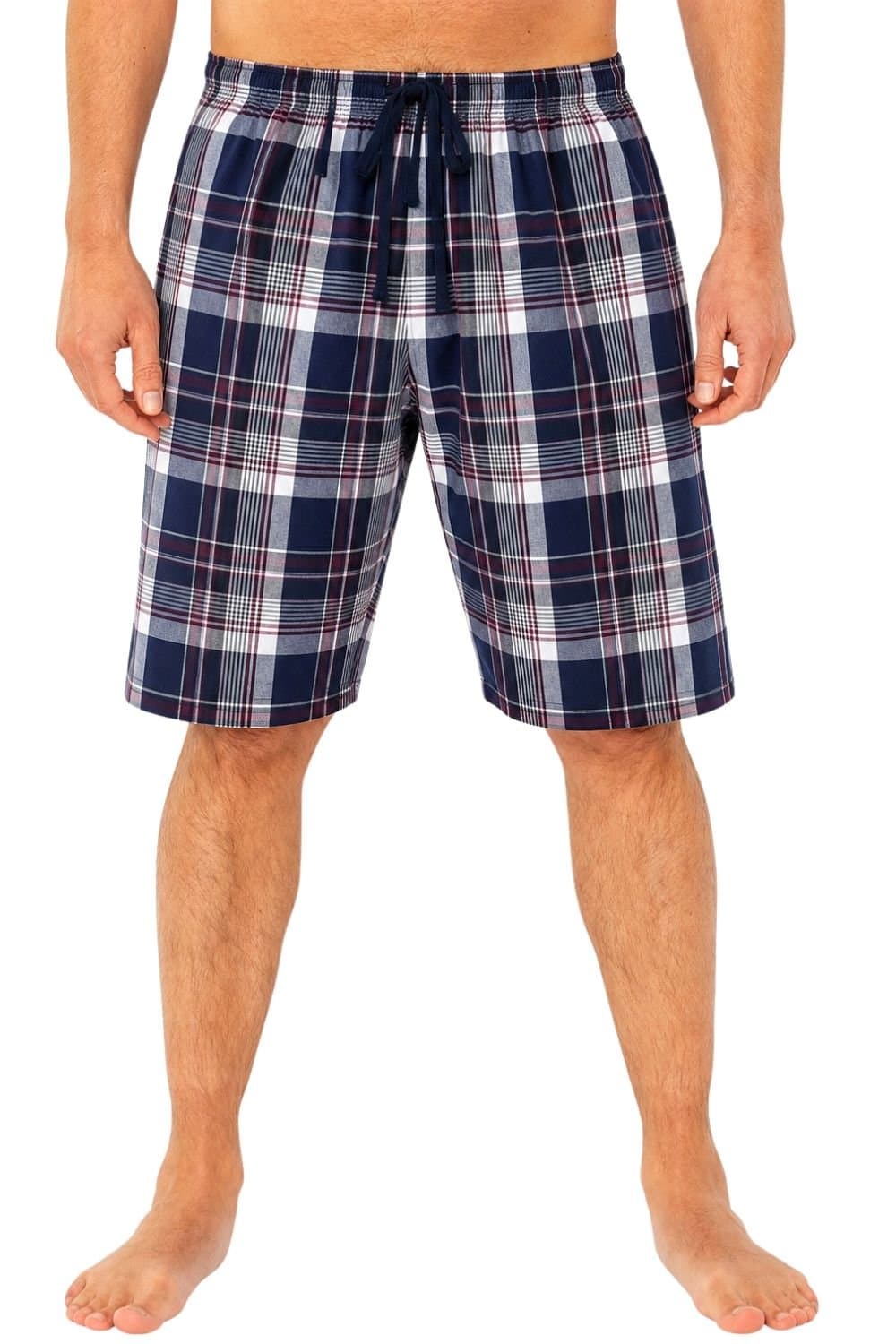 Just Essentials Just Essentials Men's Check Pyjama Shorts in Navy