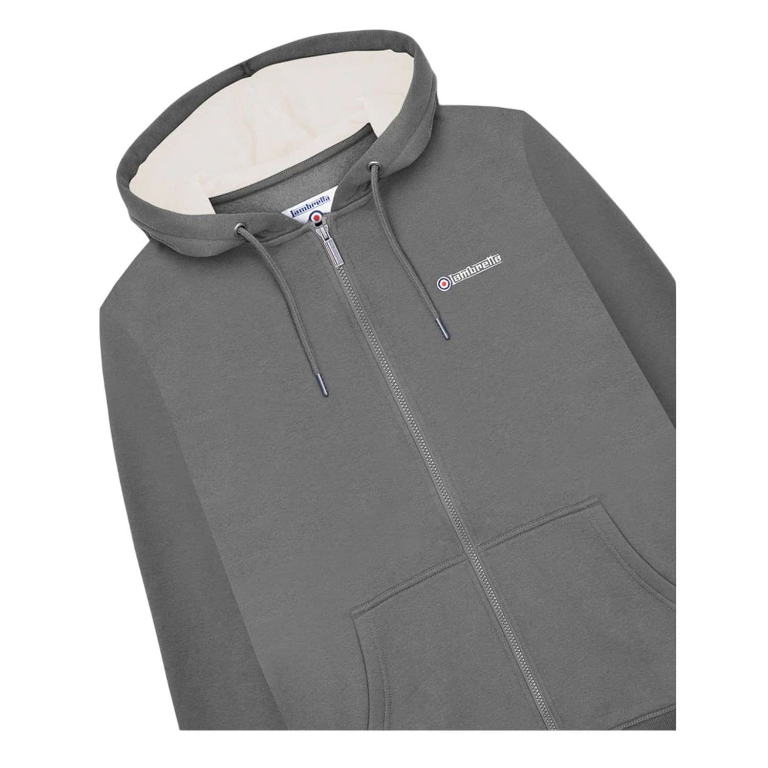 Lambretta Lambretta Men's Full Zip Hoodie in Dark Grey - 4