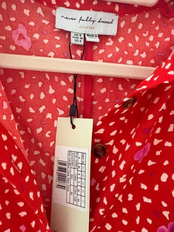 Never Fully Dressed Never Fully Dressed Red Floral Remi Dress