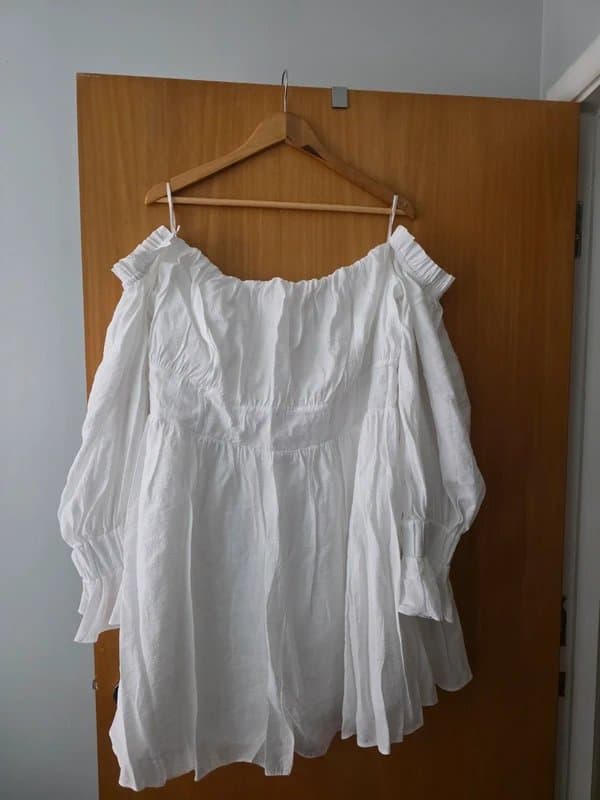ASOS ASOS Luxe white off shoulder mini dress