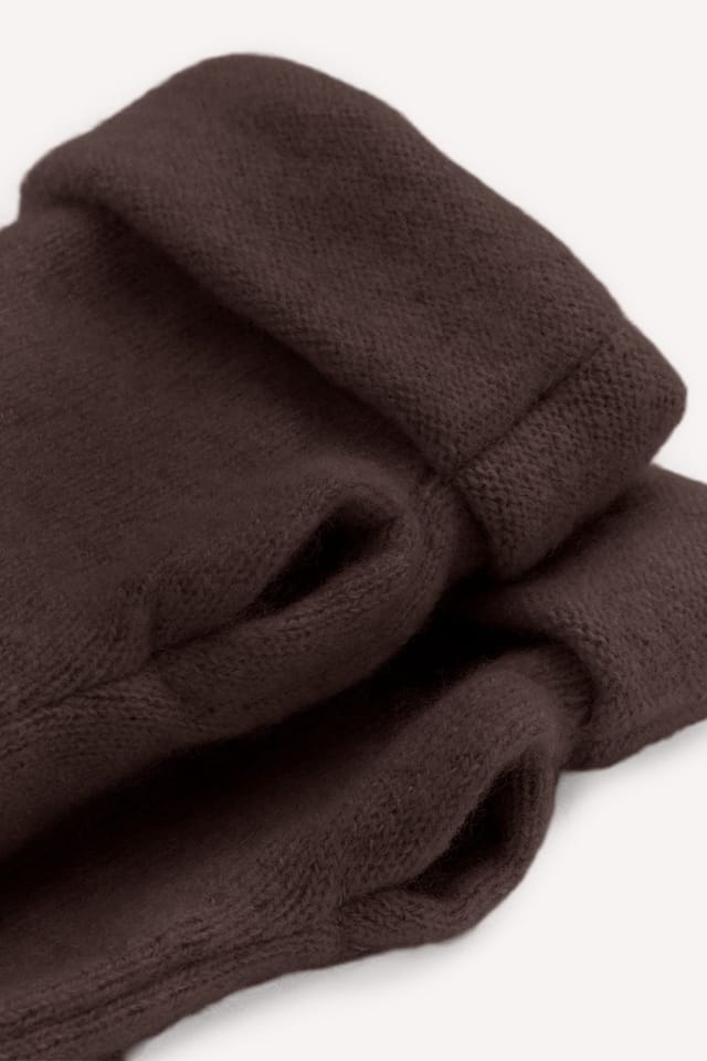 Turtle Doves Turtle Doves Men's Cashmere Fingerless Gloves in Brown - 2