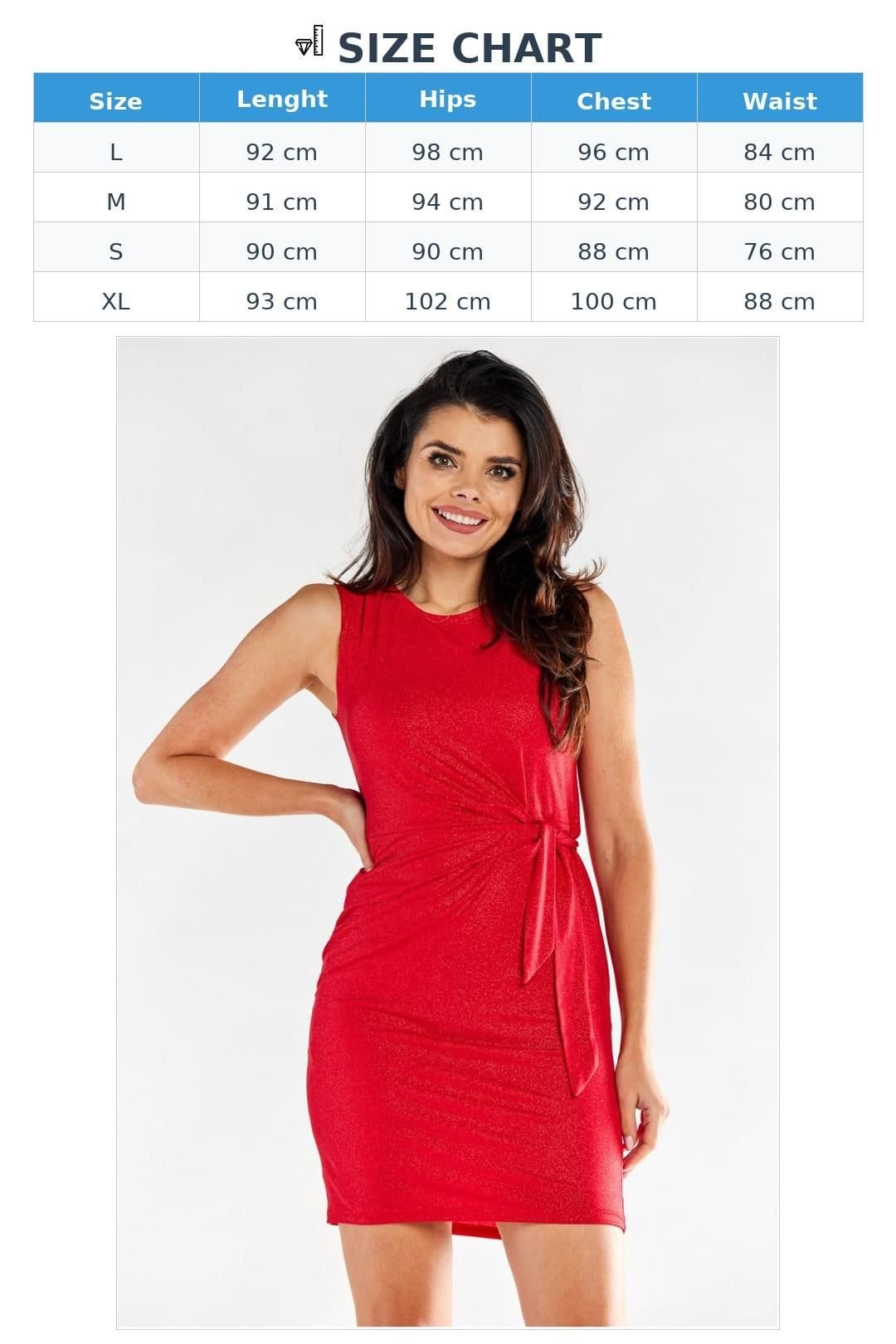 Love Lace Love Lace Women's Fitted Short Dress With Left Waist Sash Poland in Red - 4