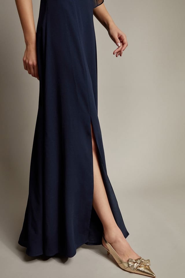 Monsoon Monsoon Women's Monika Halter Chiffon Maxi Dress Blue - 3