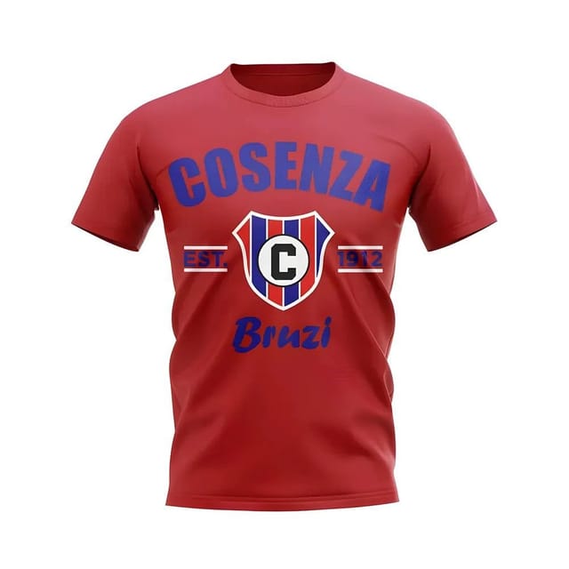 Cosenza Cosenza Men's Personalised Established Football T-Shirt in Red - 2