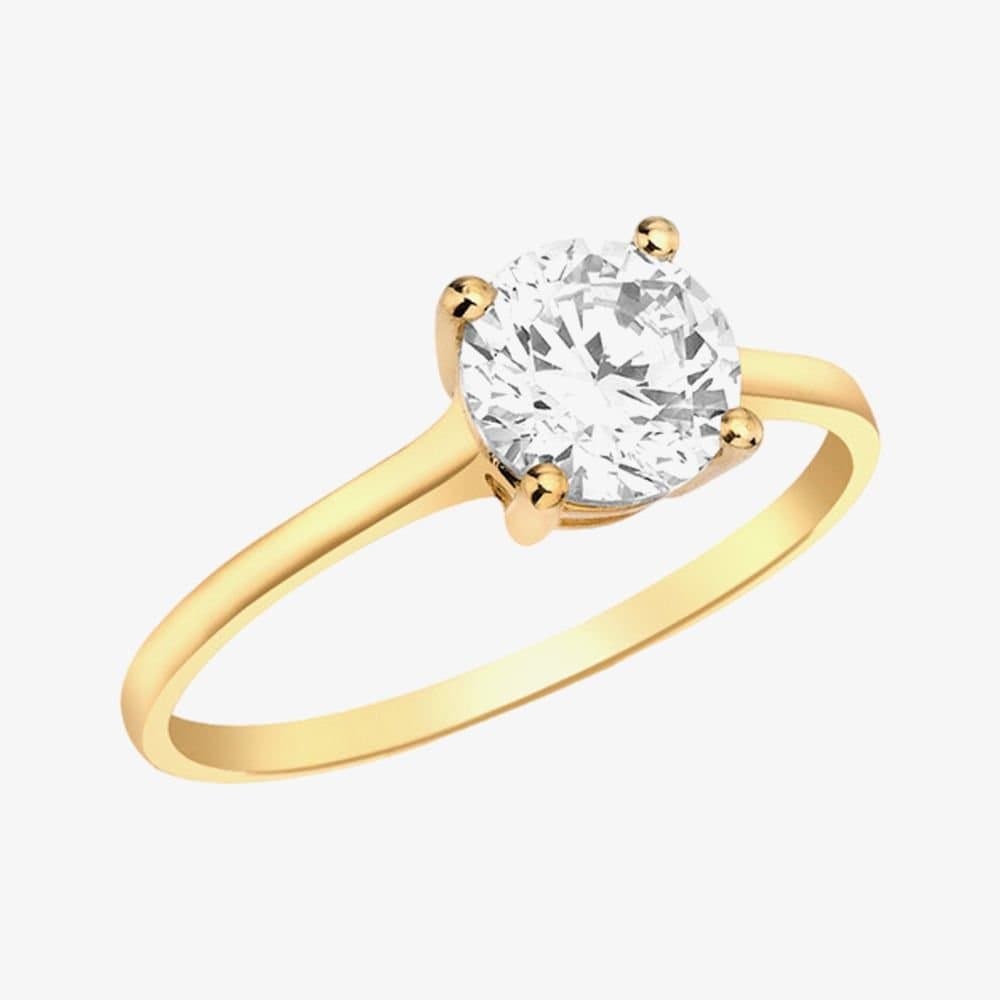 T.H.Baker T.H.Baker Women's 9ct Yellow Gold Cubic Zirconia Solitaire Ring 1.84.8269 Q