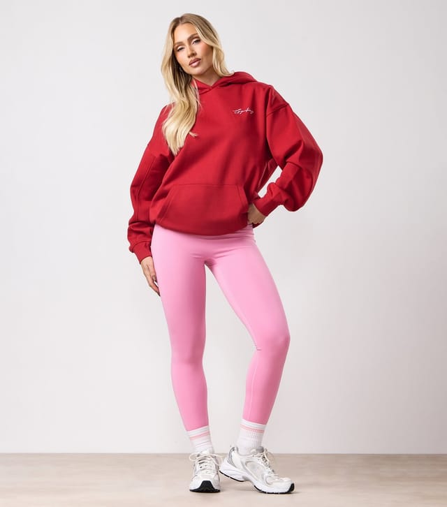 Gym King Women's Red Script Hoodie Gym King New Look - 2