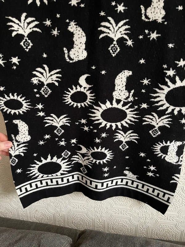 Never Fully Dressed Never fully dressed Black Paradise Leopard Knit dress size M